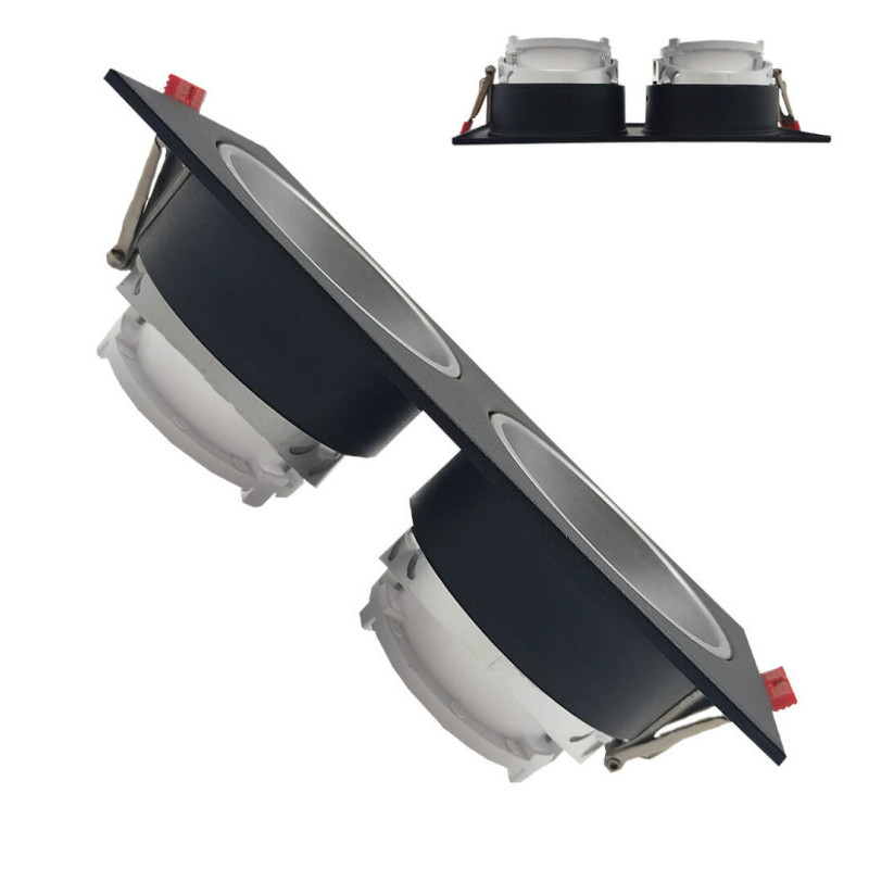 Anneau Double Inclinaison - GU10-MR16 - Extérieur Noir