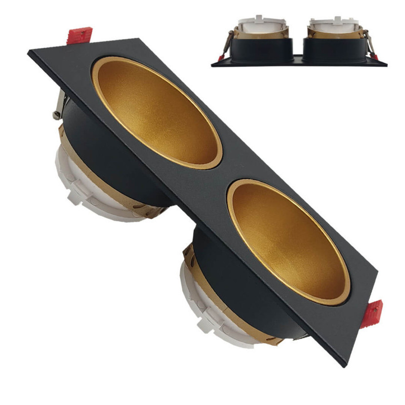 Anneau Double Inclinaison - GU10-MR16 - Extérieur Noir