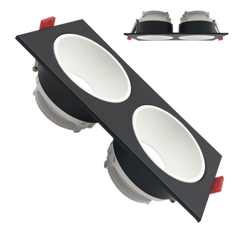 Anneau Double Inclinaison - GU10-MR16 - Extérieur Noir