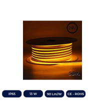 Néon LED Flexible 24V - 13W/m - Bobine 50m - 6x12mm - orange